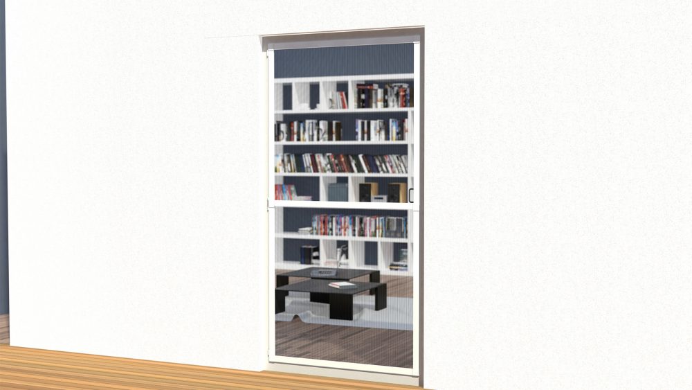 Ansicht des eingebauten Türbausatzes flächenbündig "COMPACT" von der Terrasse aus.